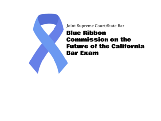 Blue ribbon with text