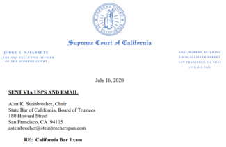 screenshot of letter from court