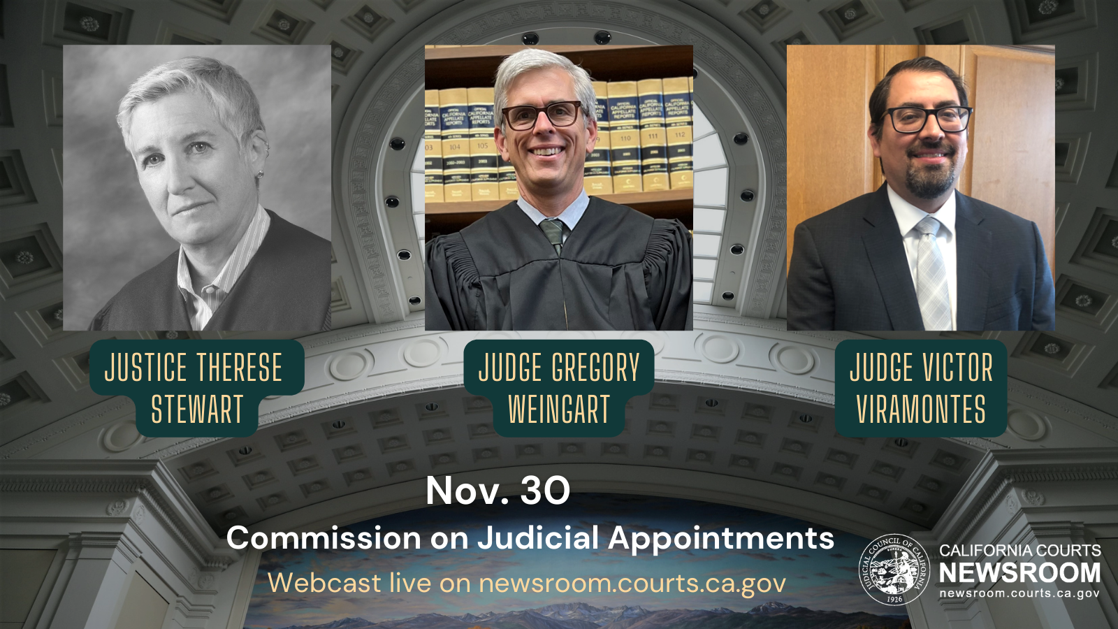 Commission to Consider Appellate Court Appointments | California Courts Newsroom