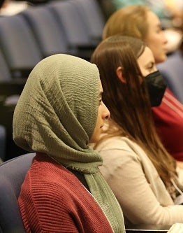 Attendees seated in an auditorium at the Judicial Council's Data Analytics Summit