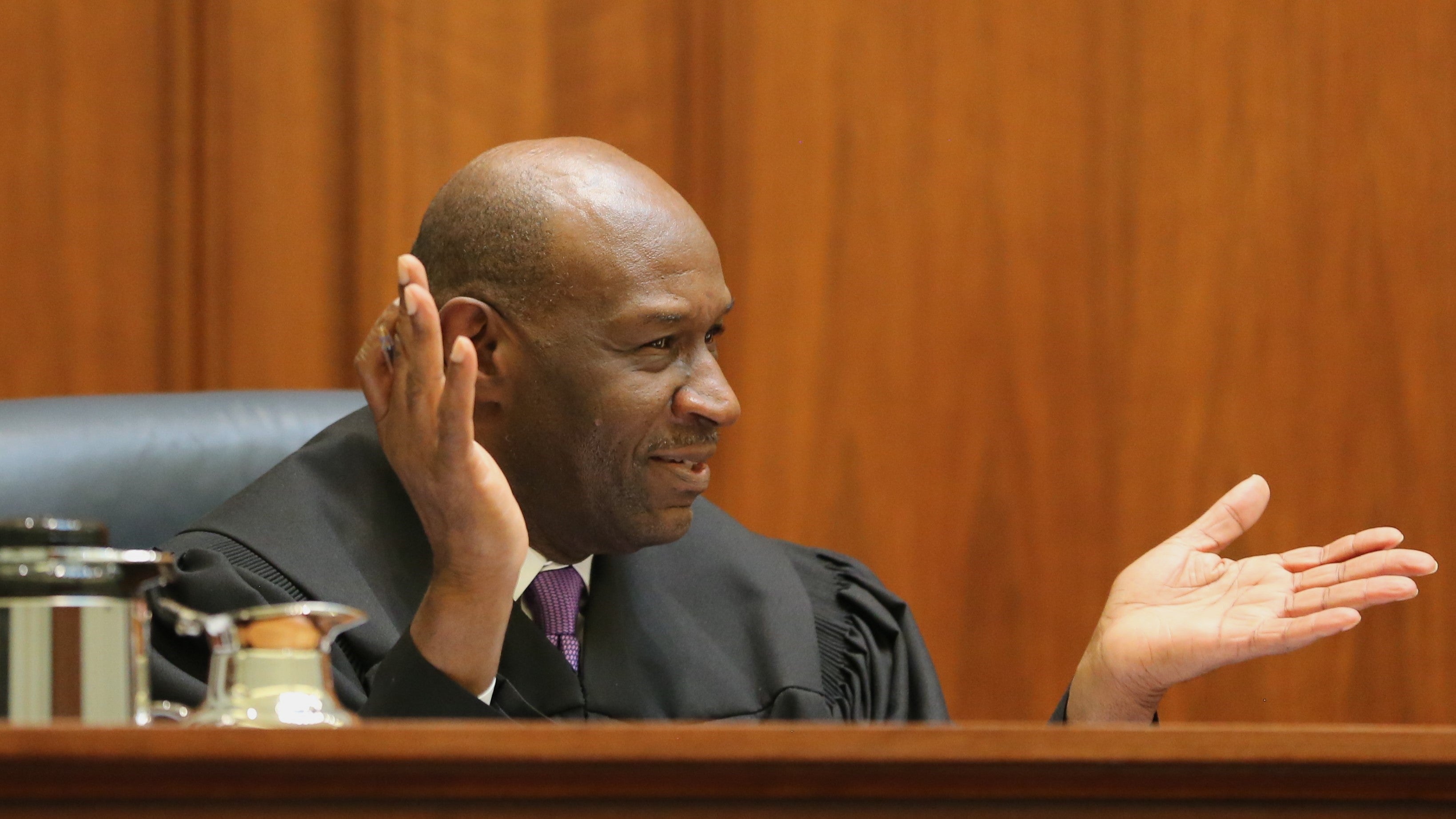 Justice Martin Jenkins listens to oral argument.
