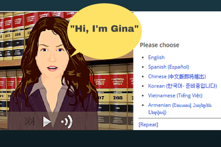Screenshot of animated traffic avatar welcoming website user