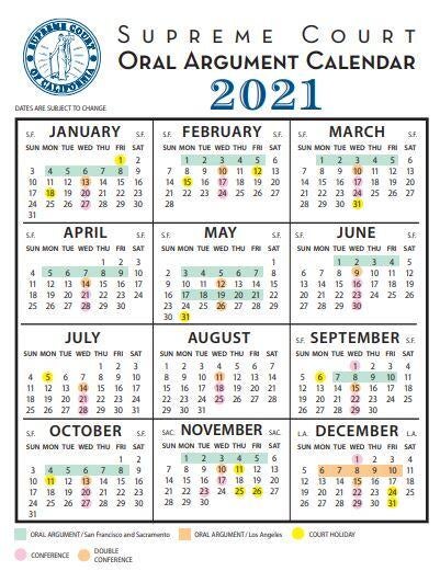 supreme court calendar for 2021 