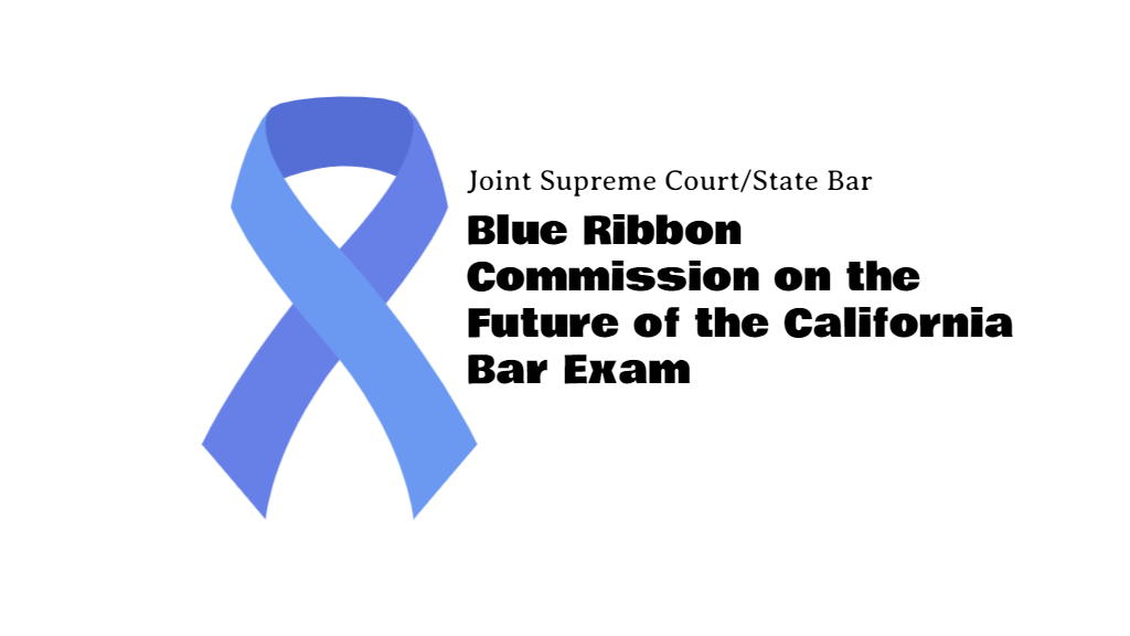 Blue ribbon with text