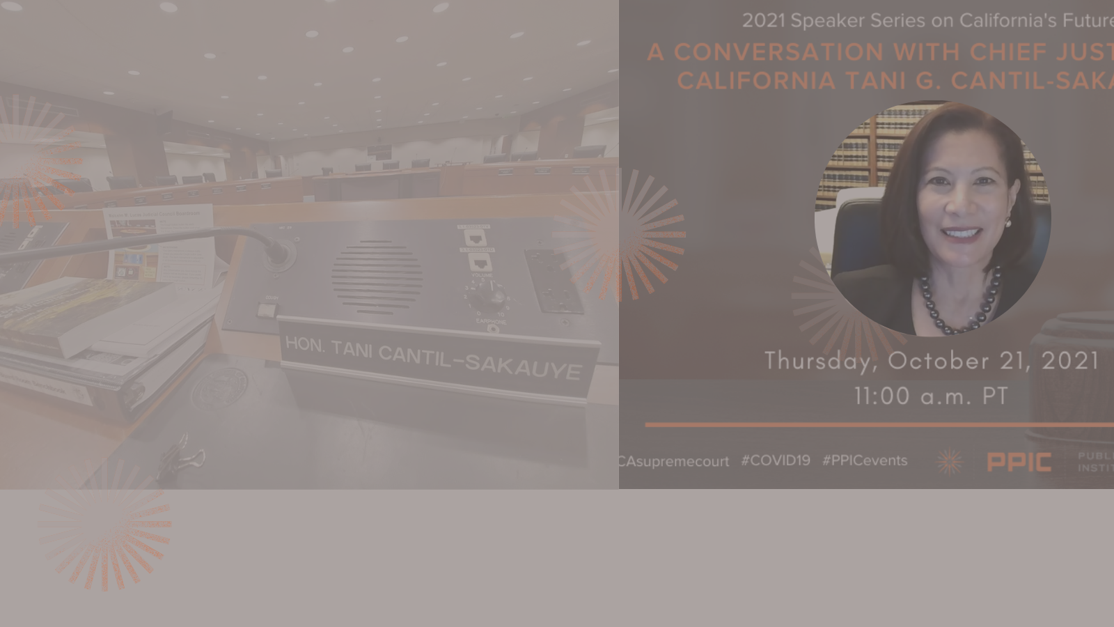 article banner with photo of chief justice in round frame