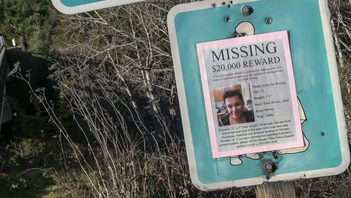 missing poster in Yurok tribal land