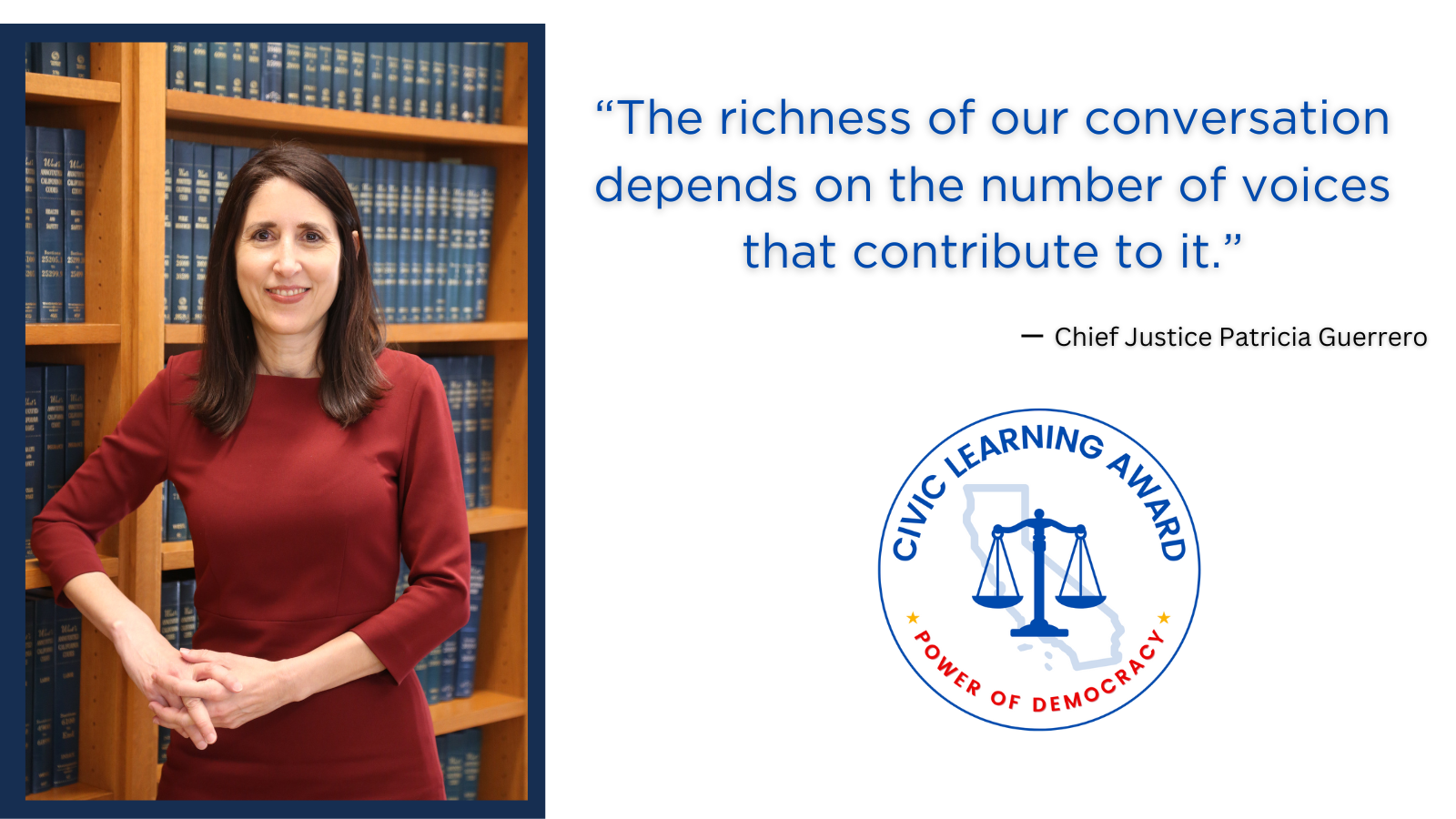 chief standing in front of book with quote 