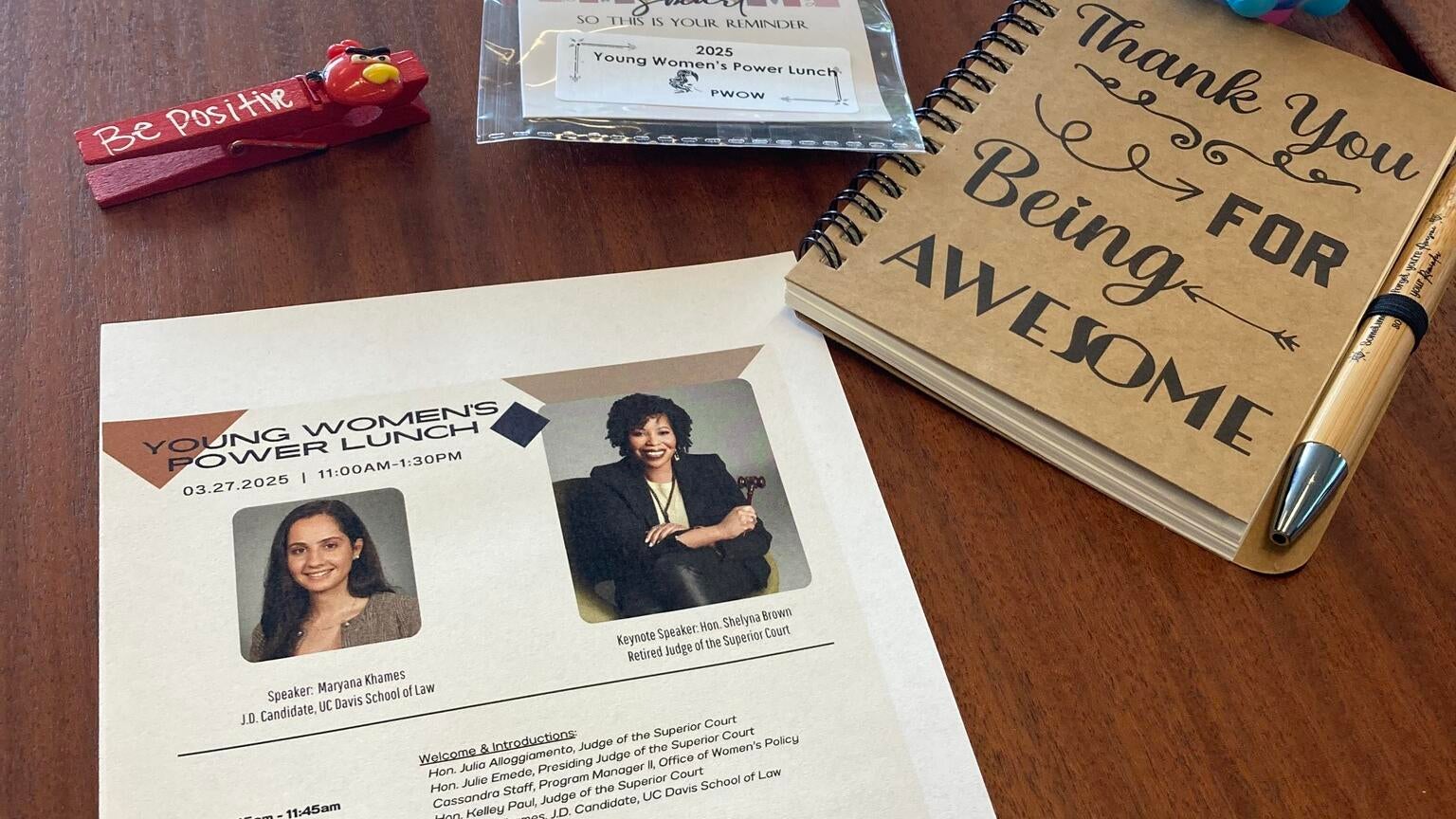 program materials displayed on a desk 