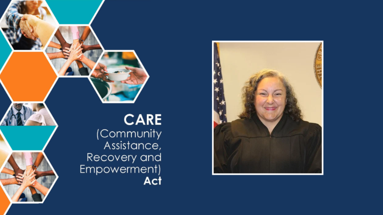 Graphic with portrait of Riverside County Judge Magdalena Cohen and text that reads 