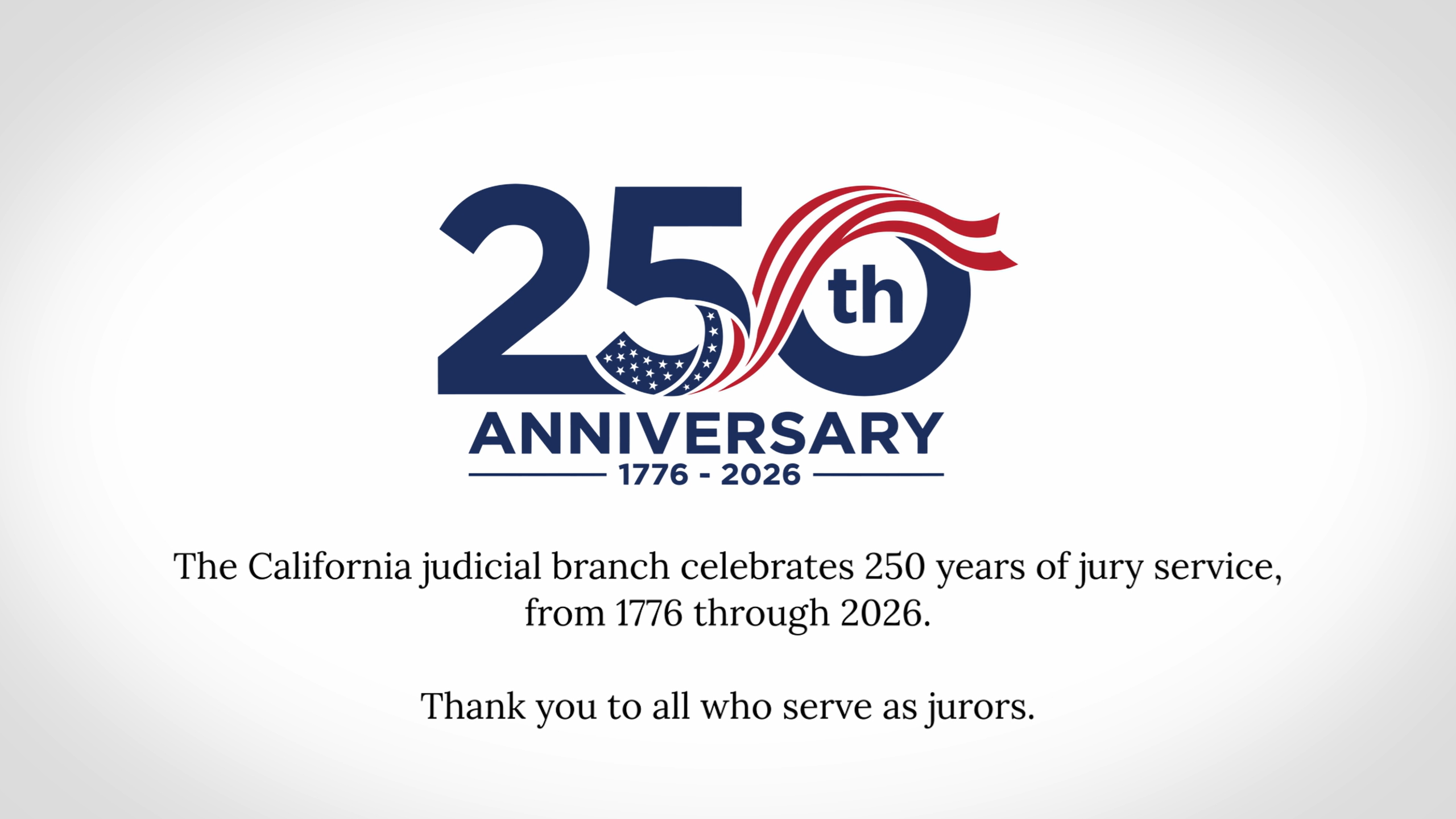 Graphic depicting recognition of 250th anniversary of the Declaration of Indpendence and the importance of jury duty