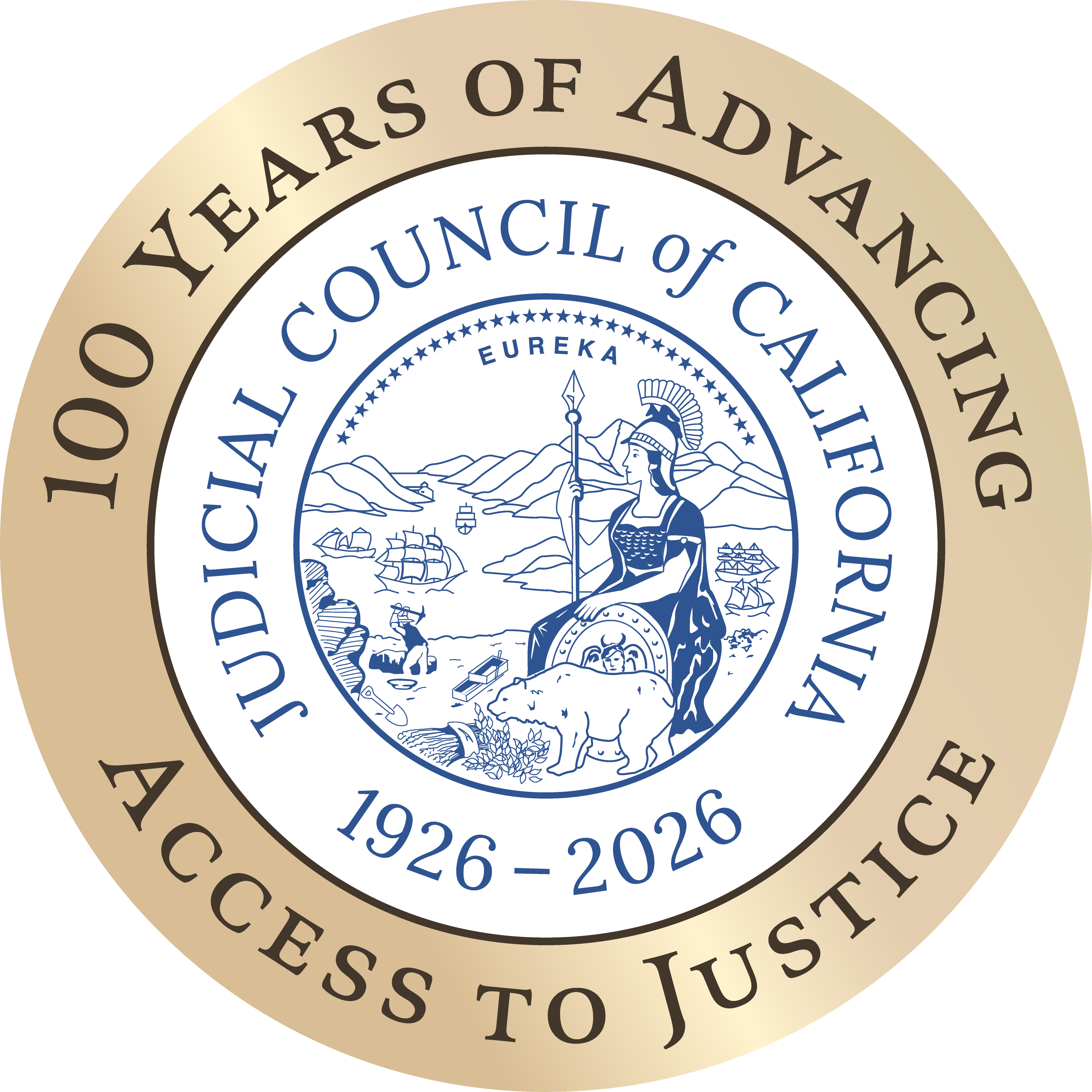 Judicial Council 100th anniversary seal in gold