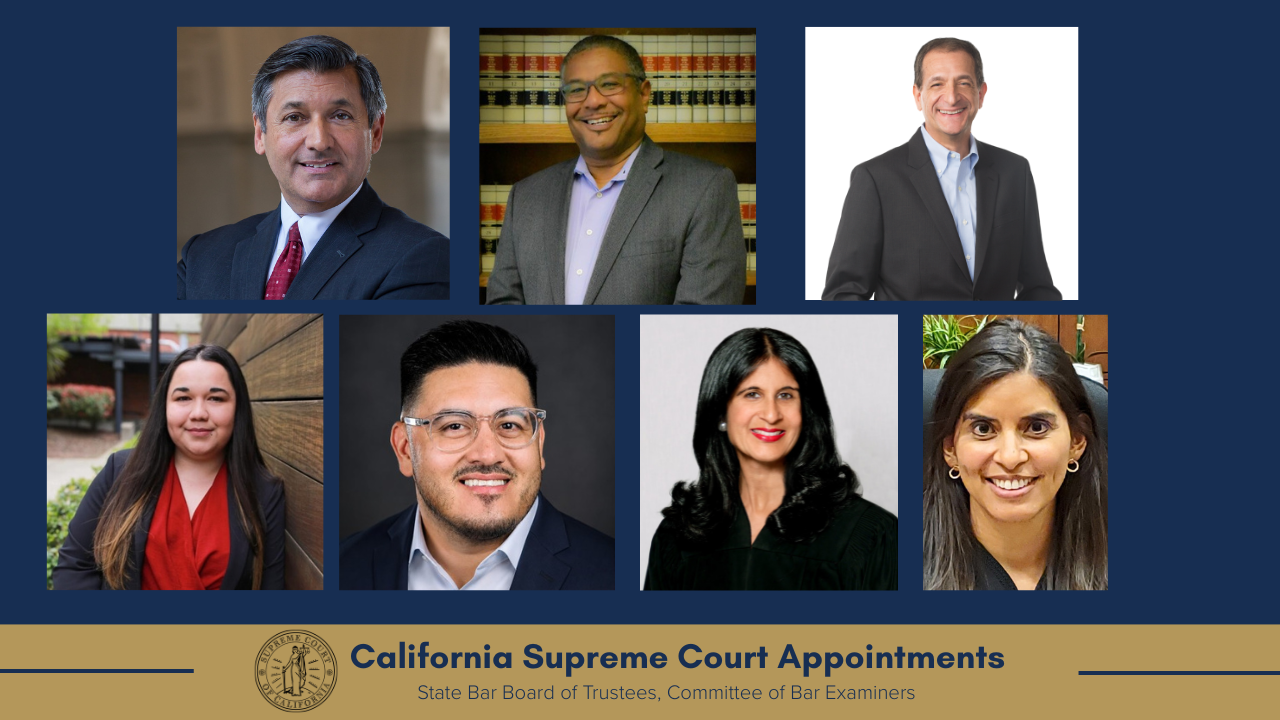 Supreme Court appointments to the State Bar Board of Trustees and Committee of Bar Examiners August 2026
