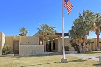 outdoor shot of frong of needles courthouse