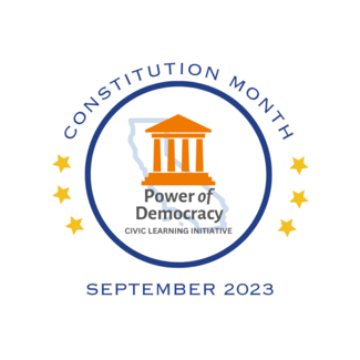 Logo for Constitution Month Power of Democracy 