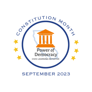 Logo for Constitution Month Power of Democracy