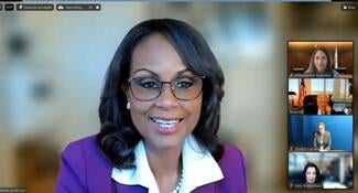 Judge Marla Anderson addressed council members at the March 15 Judicial Council meeting, which was held remotely.