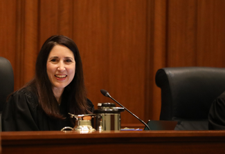 Chief Justice Patricia Guerrero began the oral argument session by welcoming the dozens of students seated in the San Francisco courtroom.