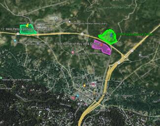 Map showing the three finalist sites for the New Nevada City Courthouse