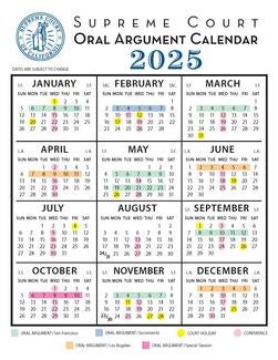 2025 Oral Argument Calendar