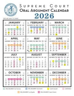 2026 oral argument calendar