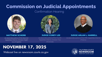 Picture of three candidates for judicial appointment.