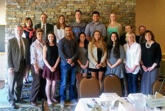 Butte County Civic Learning Partnership Co-Chair Judge Kristen A. Lucena (top left) honoring high school seniors at a Leadership Luncheon