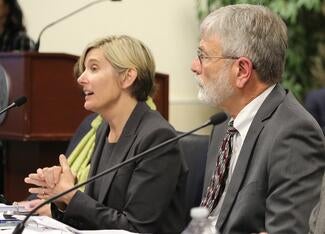 Judge Lisa Rodriguez (left) and Judge Brian Back, co-chairs of the Pretrial Detention Reform Workgroup.