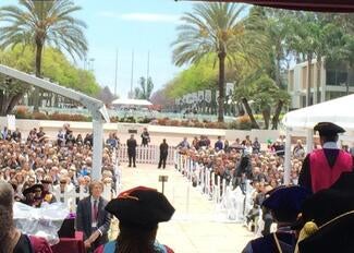 The crowd at Loyola Law School's commencement ceremony (photo credit @KWestFaulcon)