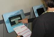 Self-service kiosks similar to this one in Mendocino County help expedite the juror check-in process.
